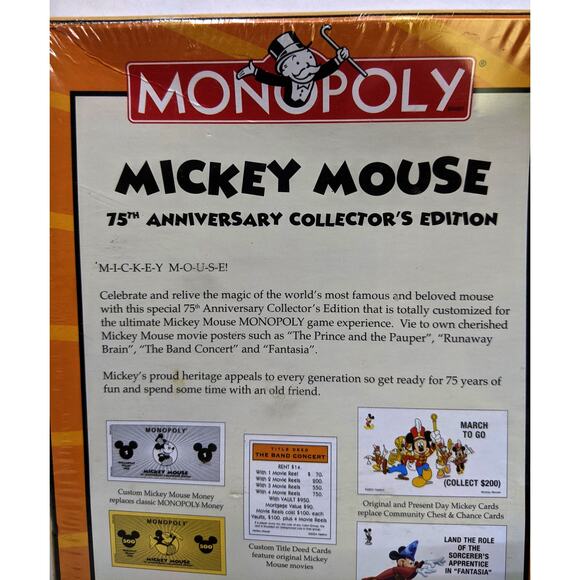 Disneyana - Mickey Mouse Monopoly 75th Anniversary Collector's Edition See Descr - Picture 9 of 9